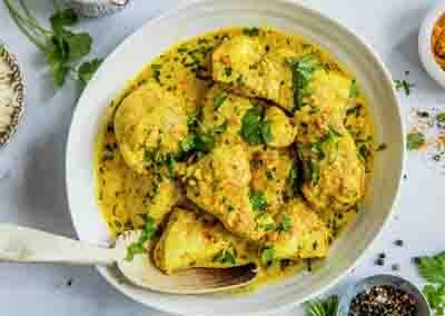 BUTTER KYLLING /150,-   Grillede kyllingbiter tilbredt med fløte og smør.