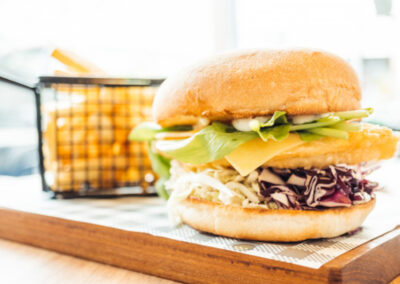 Fish burger  160g/69,-   Description